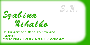 szabina mihalko business card